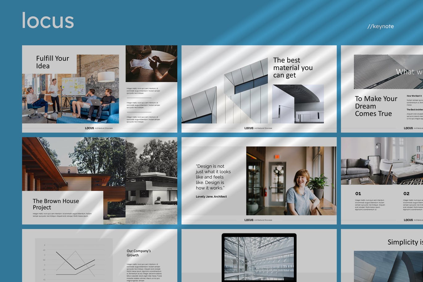 时尚高端简约多用途的高品质keynote幻灯片演示模板（key）