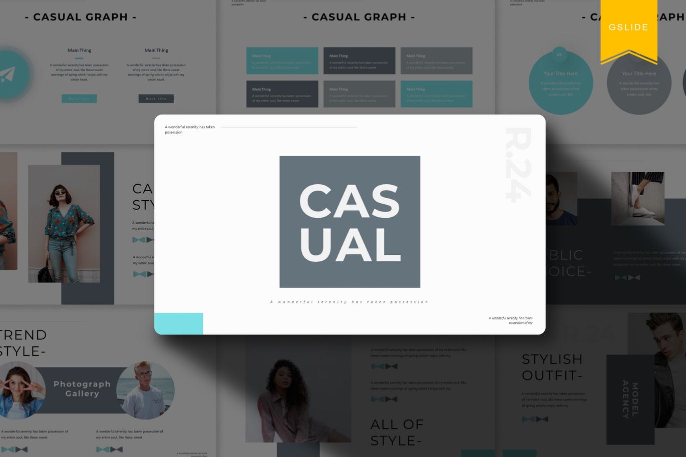 时尚高端简约多用途的高品质Google slides谷歌幻灯片演示模板（pptx）