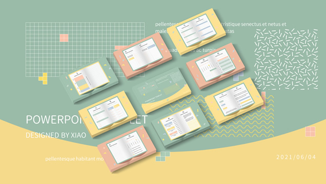 马卡龙色日程表ppt模板