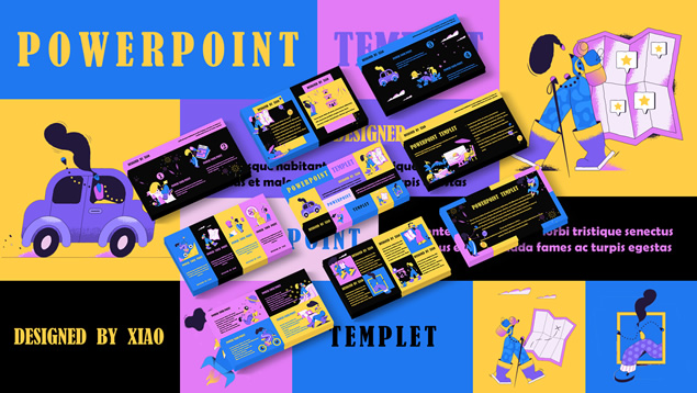 趣味旅行主题ppt模板