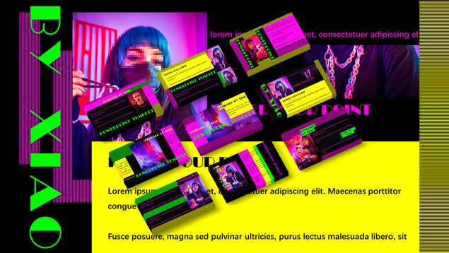 撞色简报主题ppt模板