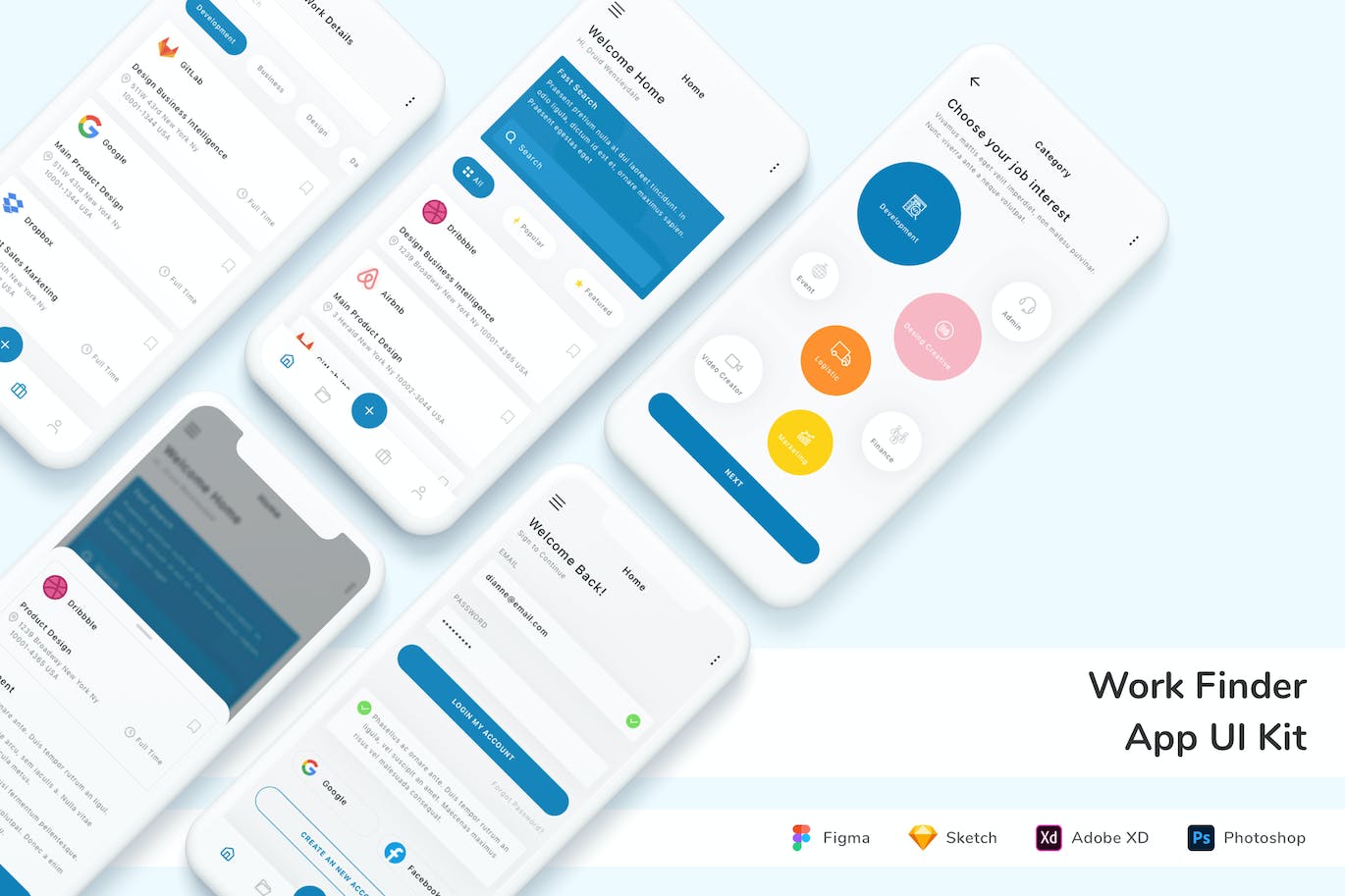找工作 App UI Kit