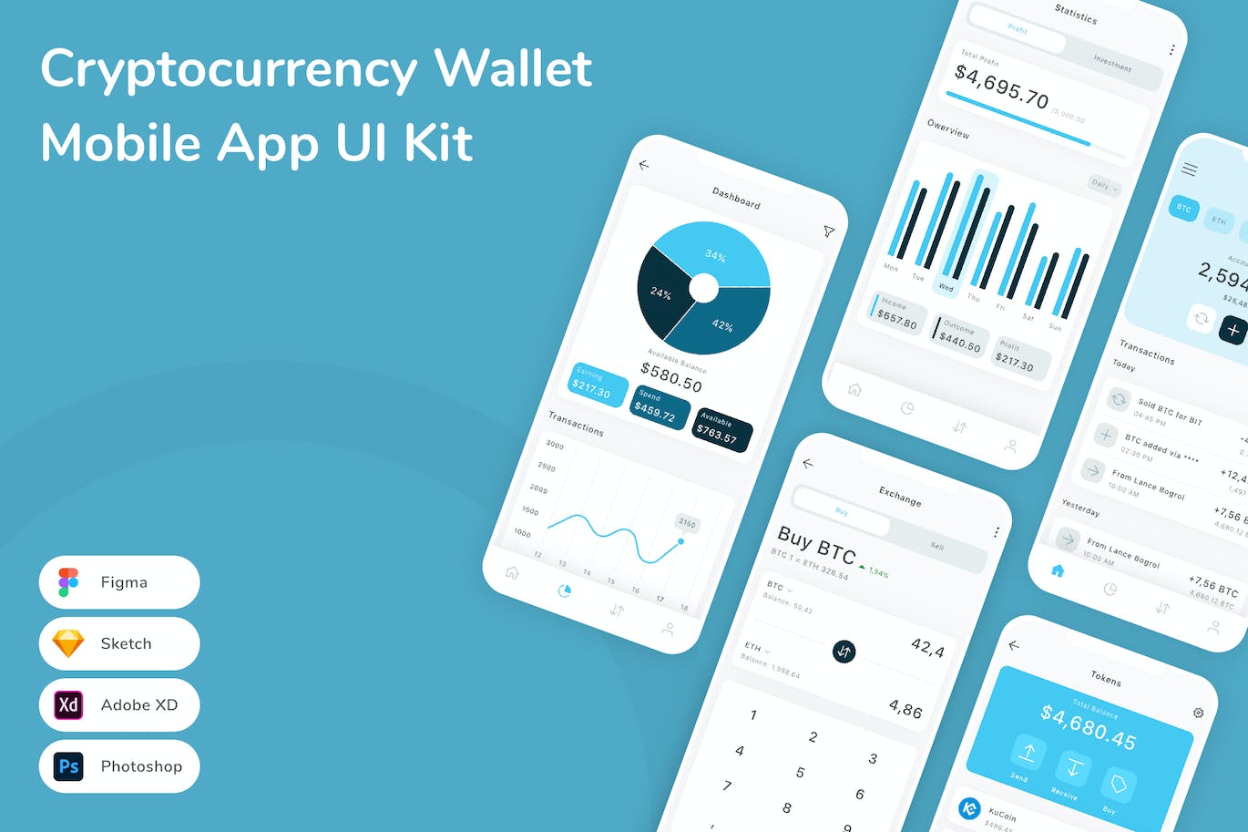 加密货币钱包移动应用APP UI KIT