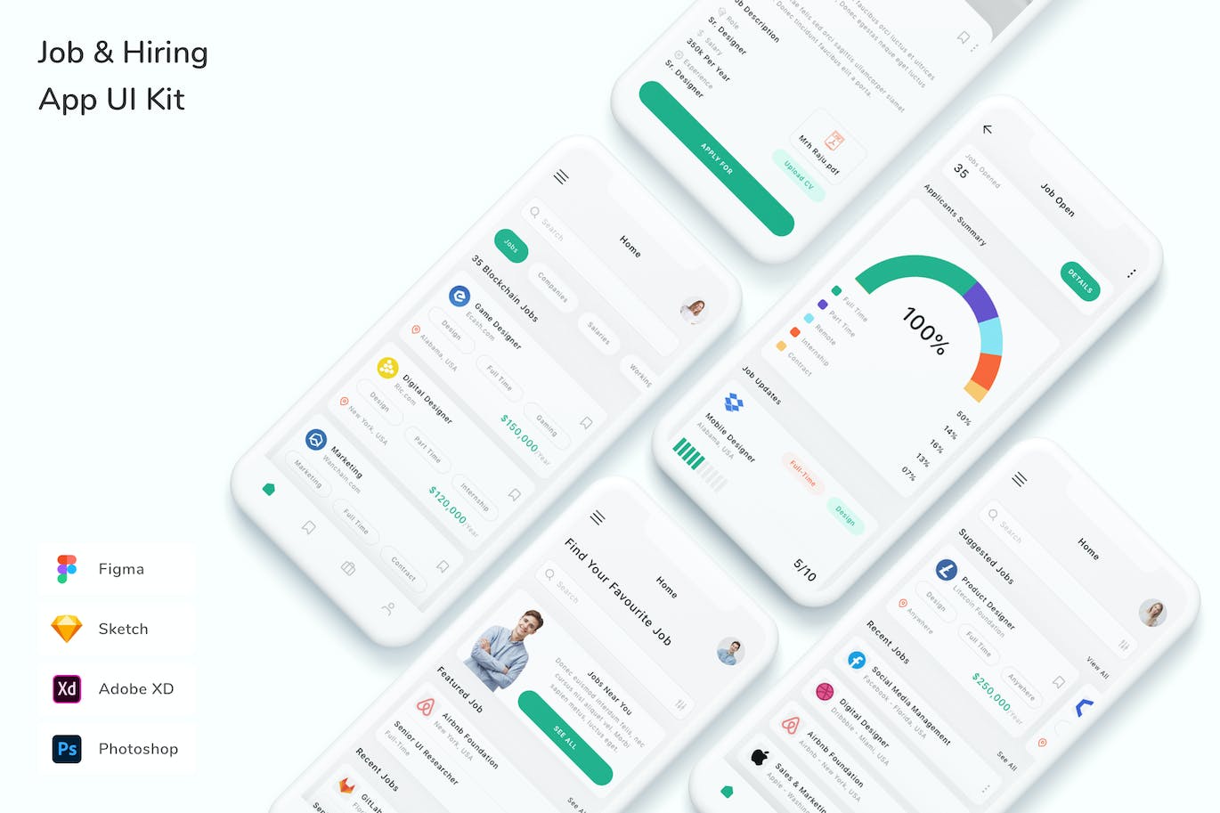 求职和招聘 App UI Kit