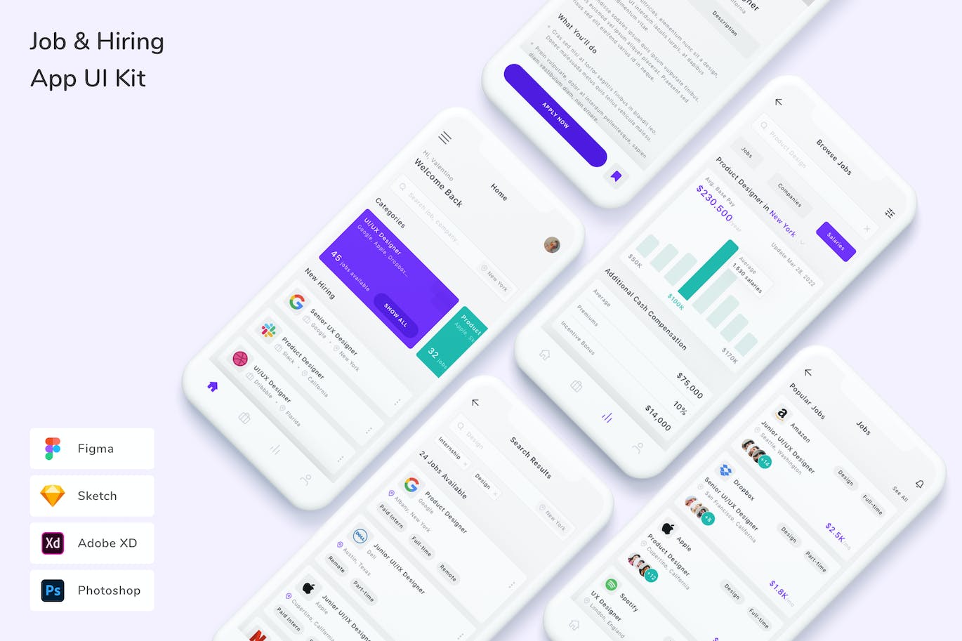 求职和招聘 App UI Kit