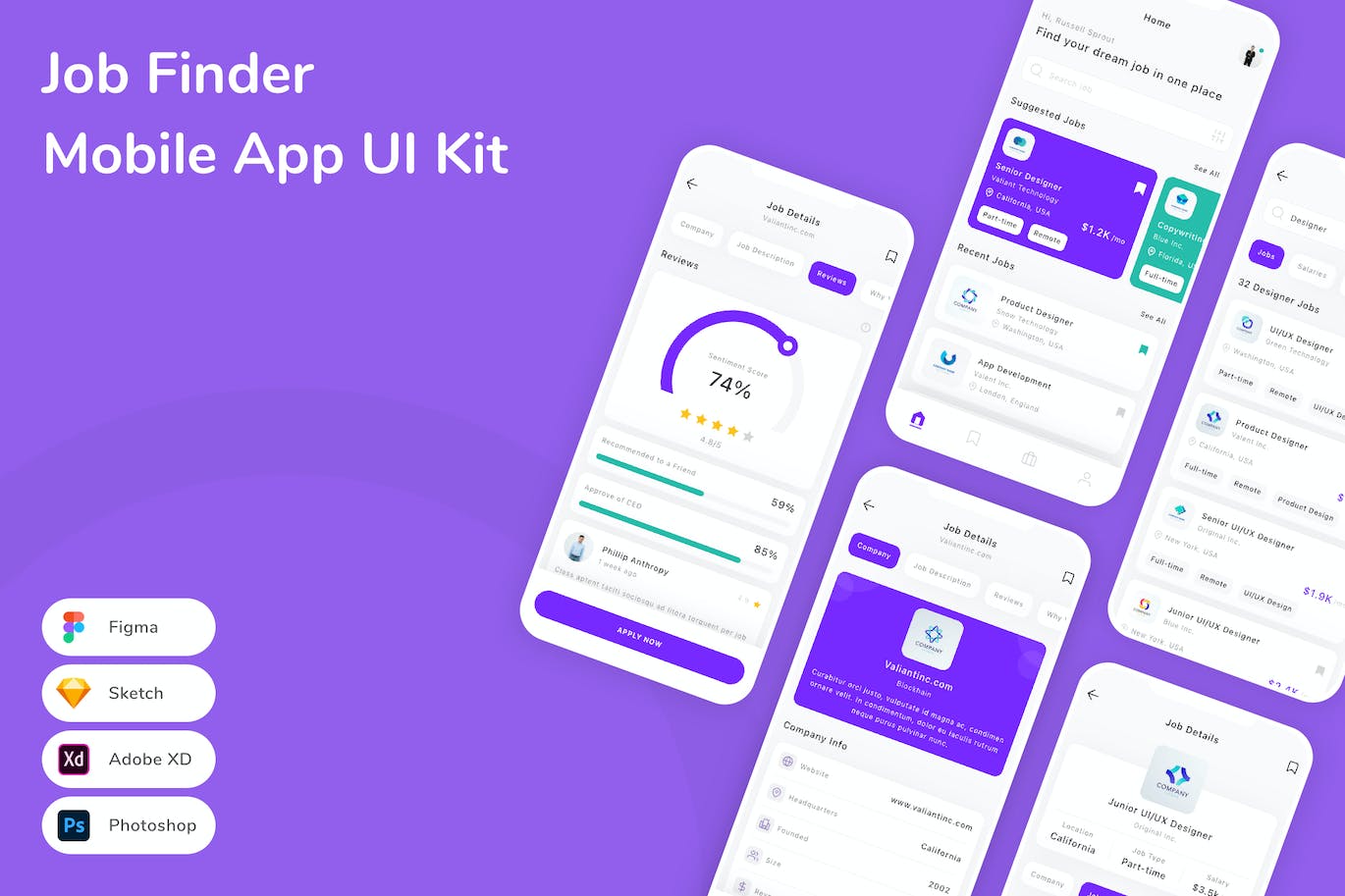 找工作 App UI Kit