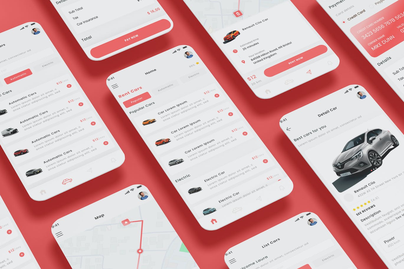 汽车卡车租车店 App UI KIT