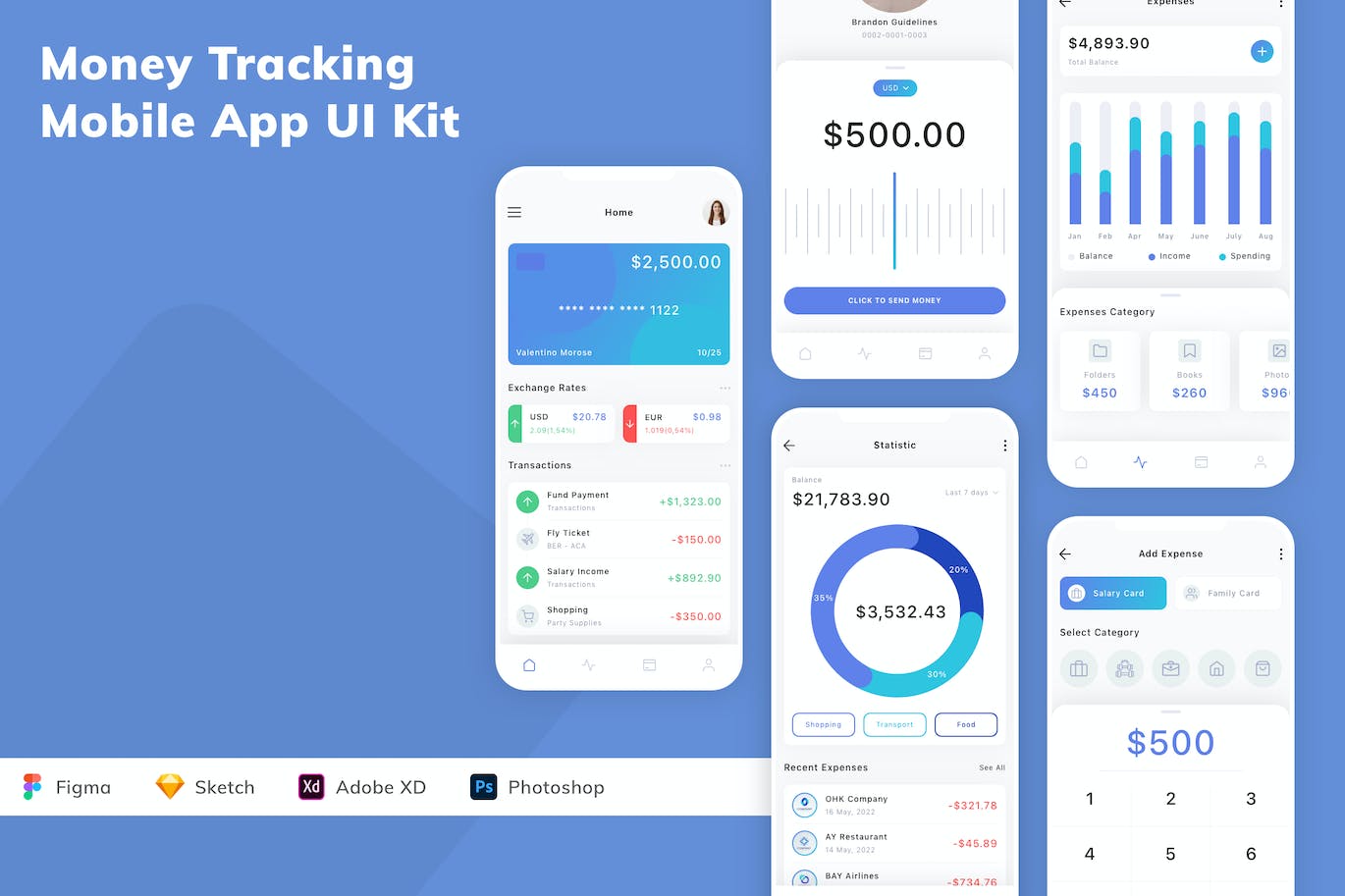 资金追踪移动应用App UI Kit