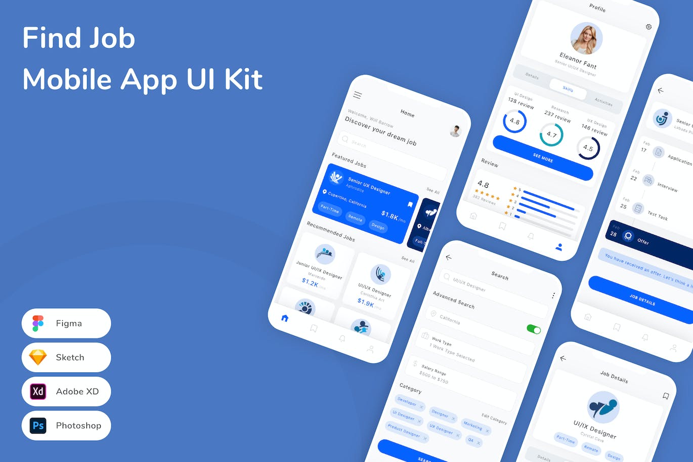 找工作&招聘移动应用APP UI KIT