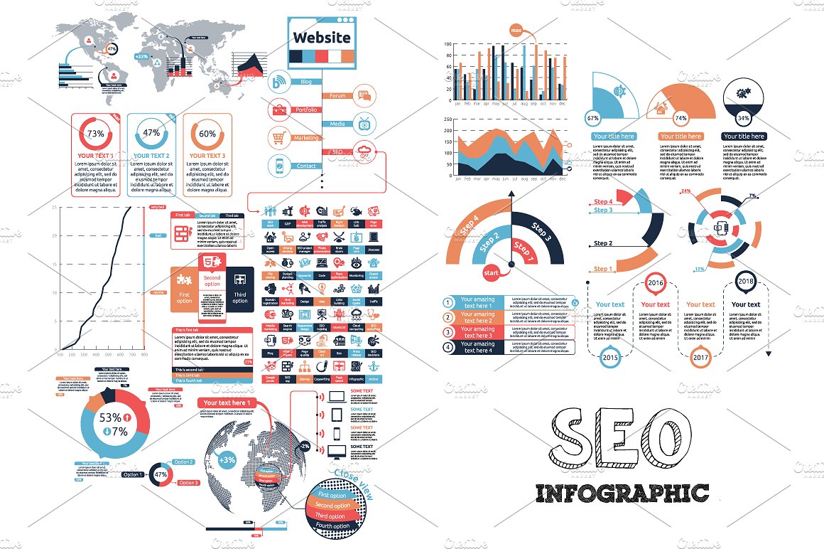 运营信息图表图形 SEO Infographic