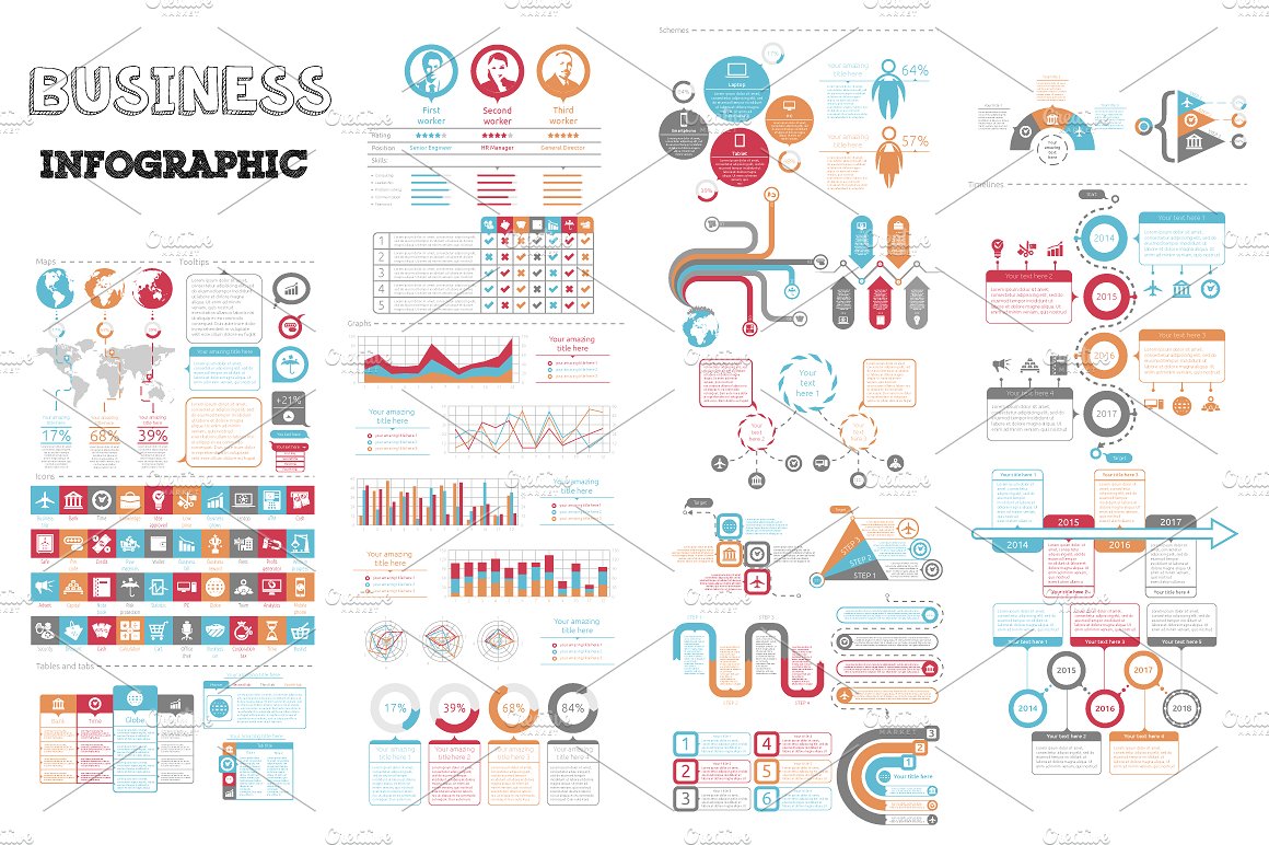 商业ppt信息图表 Business Infographic
