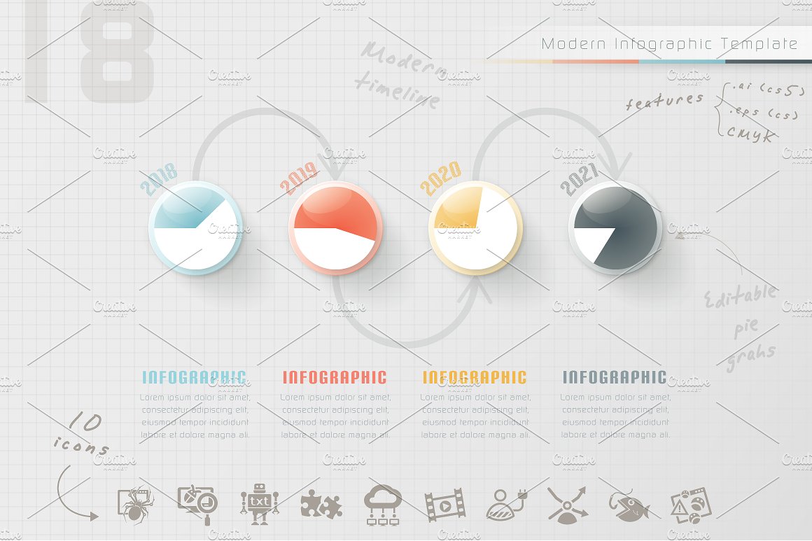 信息图表素材 Infographic Timeline