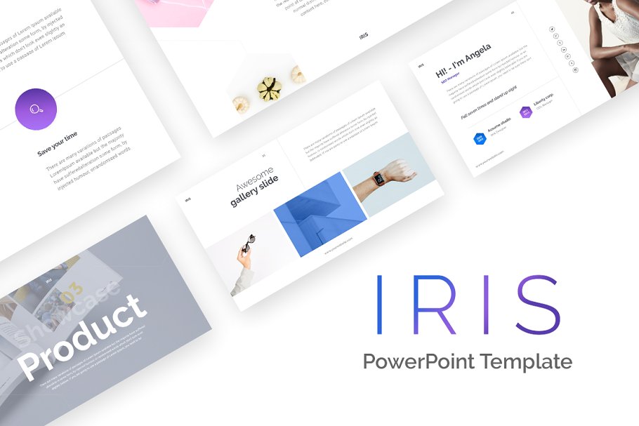 简约极简主义ppt模板 IRIS Minimal PowerPoint Template