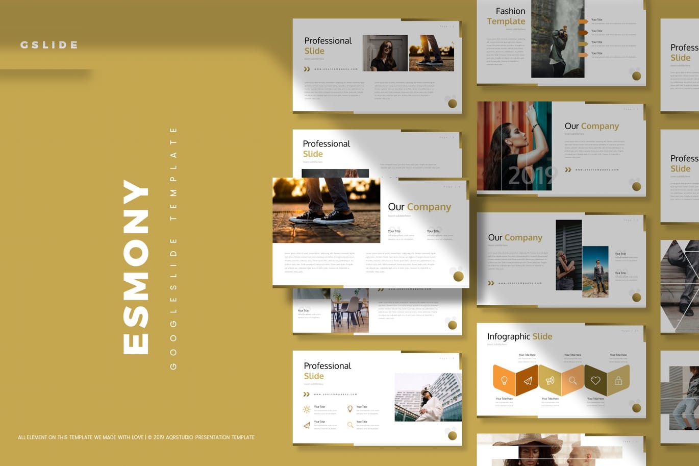 高品质的时尚高端优雅Google Slides谷歌幻灯片演示模板（pptx）