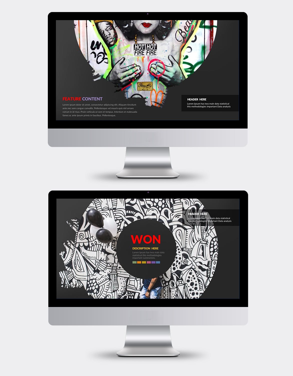 艺术作品展示PPT模板下载[PPTX]