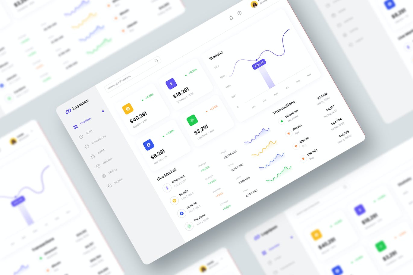 加密货币仪表板App UI Kit