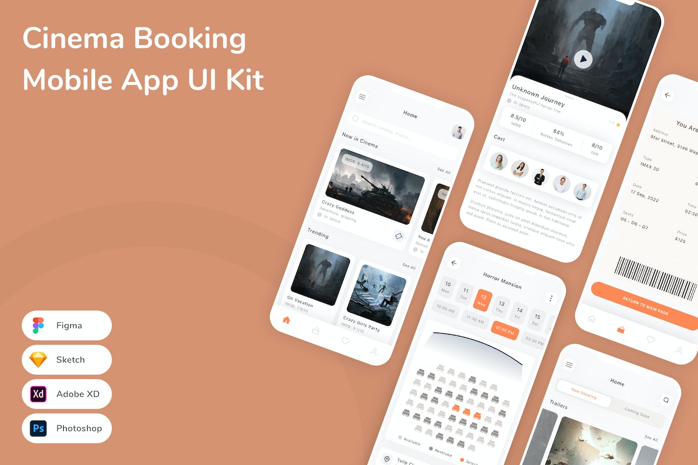 电影预订移动应用App UI Kit