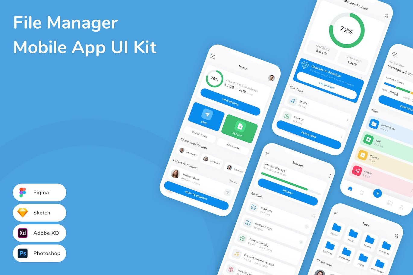 文件管理器移动应用 App UI Kit
