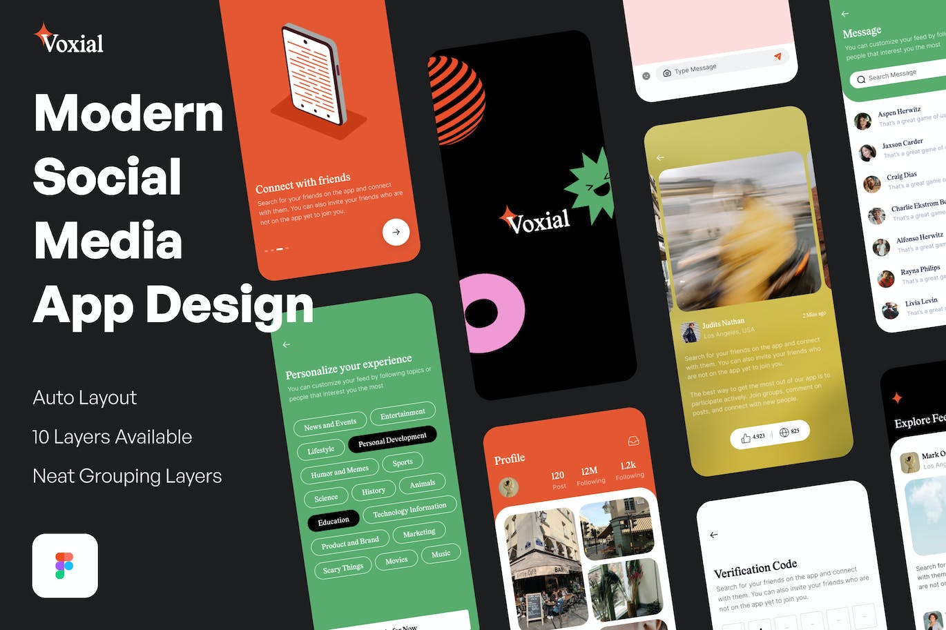 现代社交媒体应用APP UI KIT