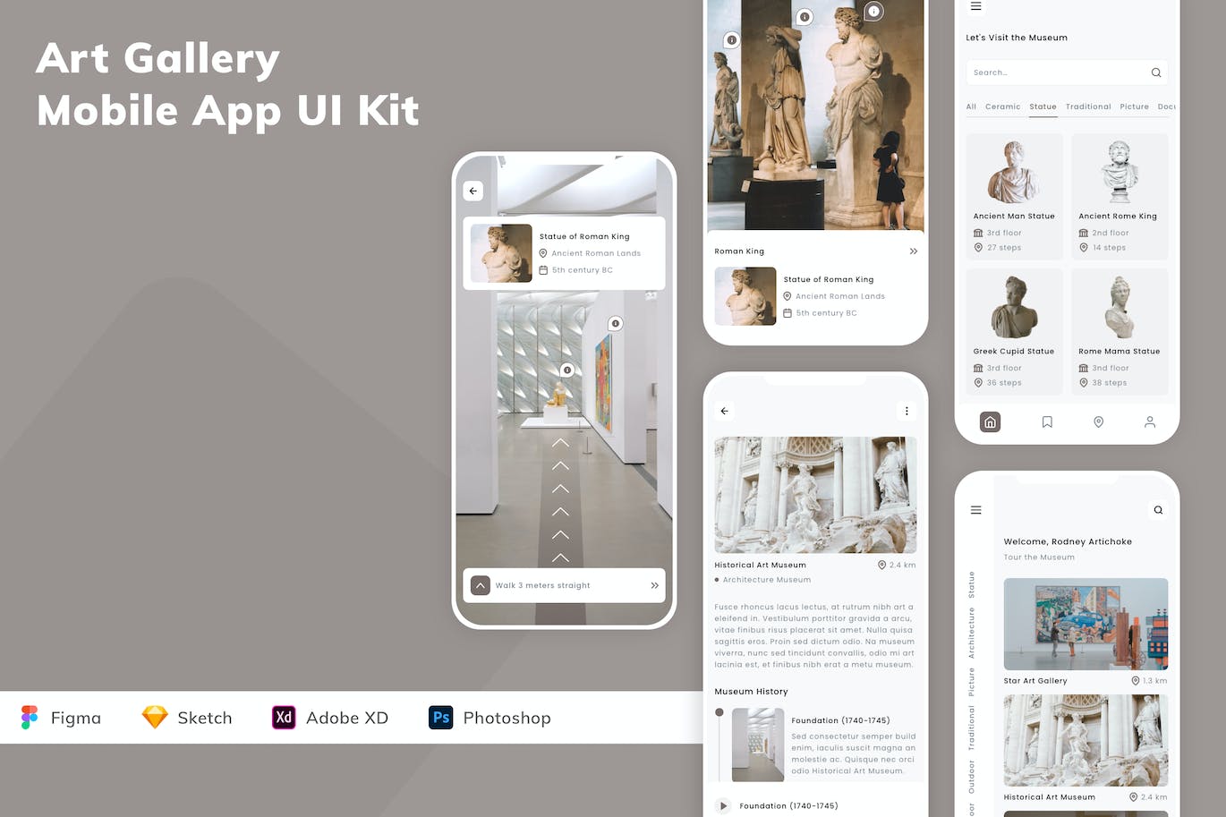 艺术画廊移动应用APP UI KIT