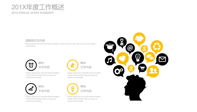 卡通枝丫叶子主图小清新文艺风商务总结汇报通用ppt模板
