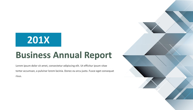 立体视觉几何图形线条简约扁平蓝商务通用ppt模板