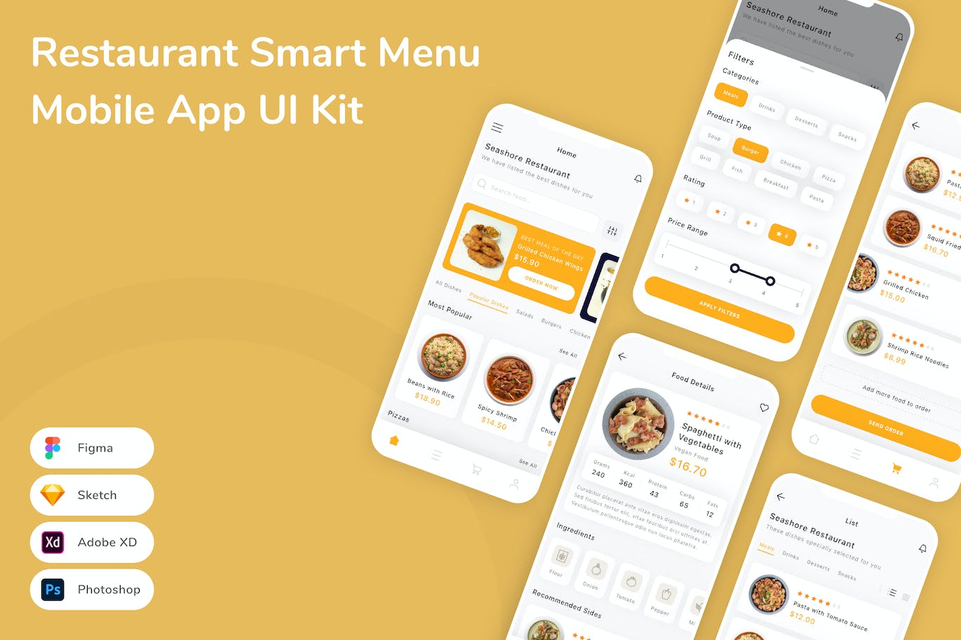 餐厅智能菜单 App UI Kit