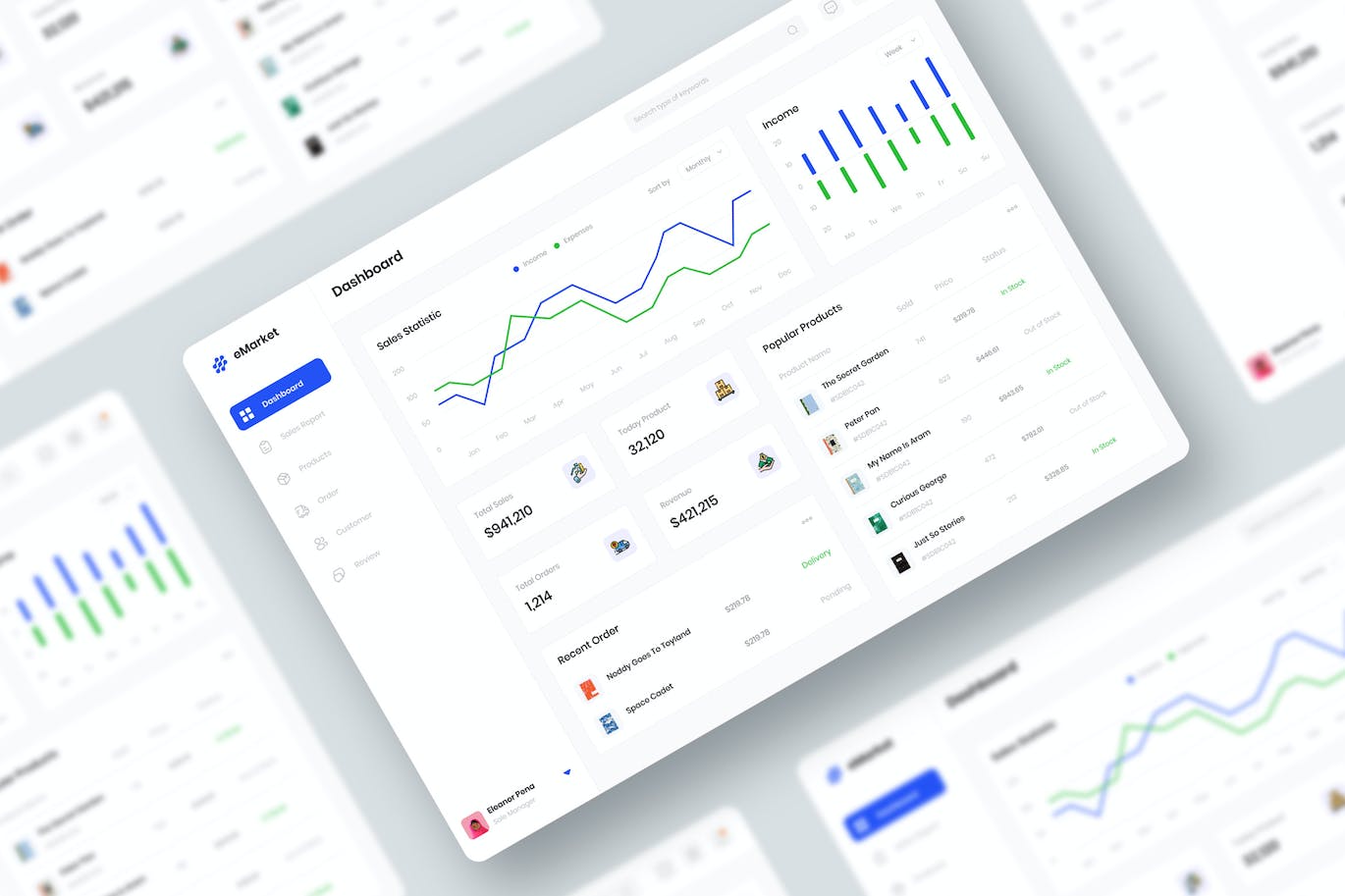 电商仪表板后台UI