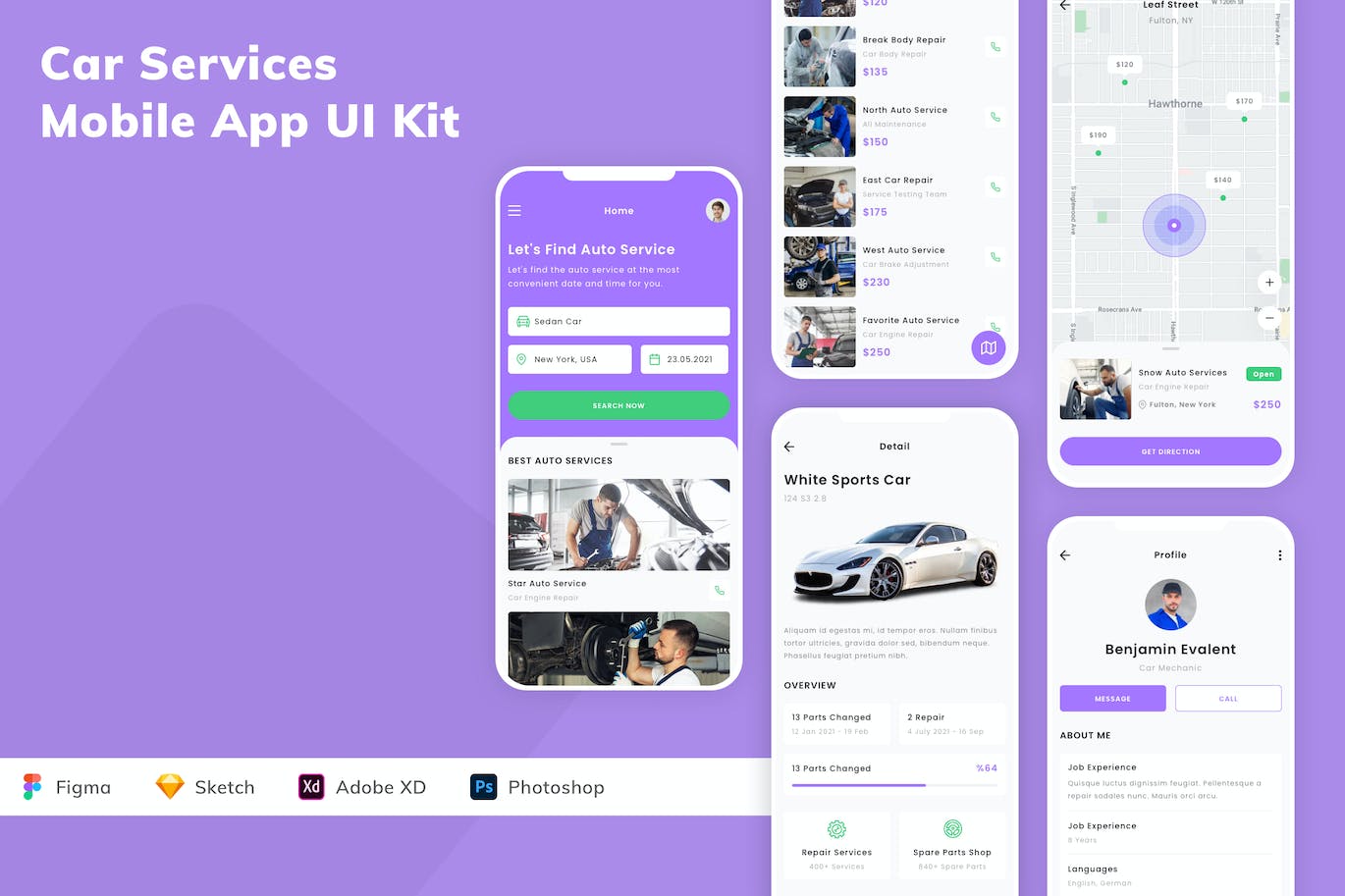 汽车服务移动应用APP UI KIT