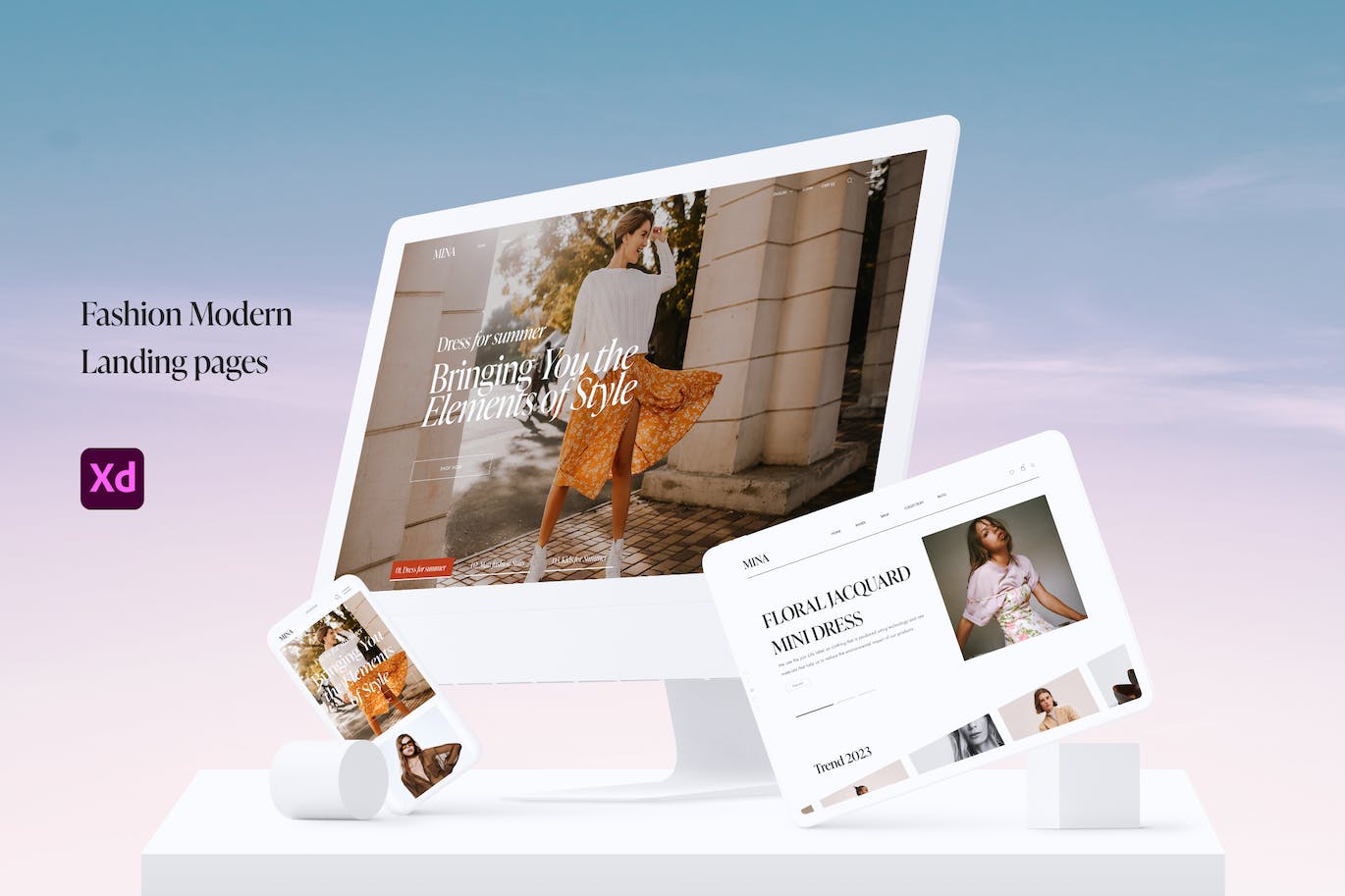 现代时尚着陆页网页Ui模板