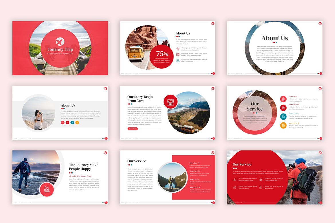 时尚的旅行旅游宣传PPT模板下载 [PPTX]