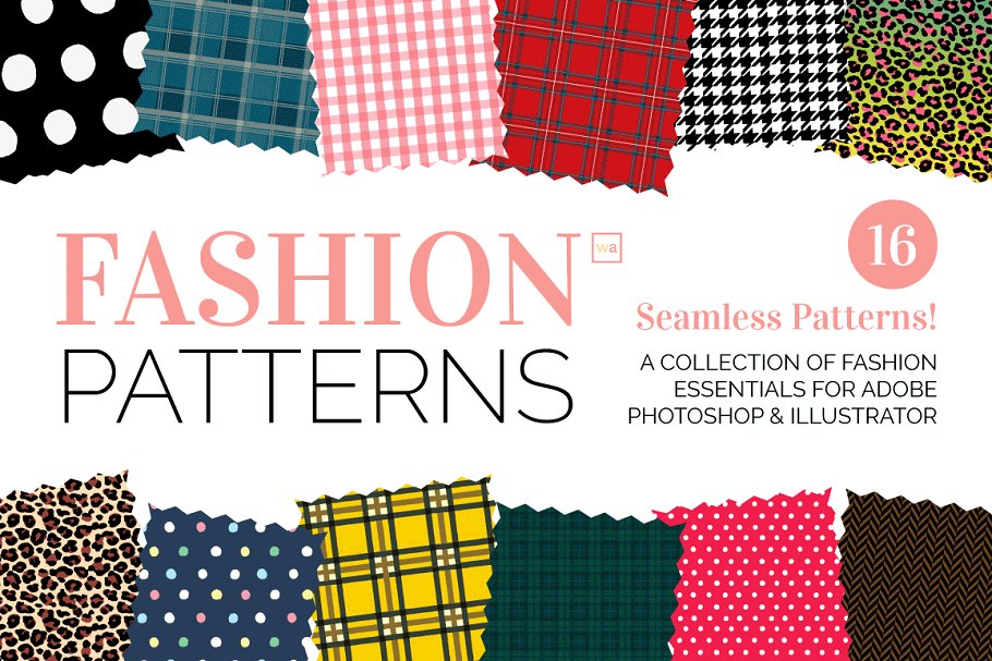 时尚花饰无缝纹理 Seamless Fashion Patterns