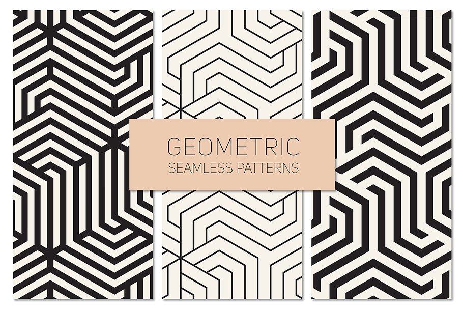 几何图案无缝纹理 Geometric Seamless Patterns Set 15