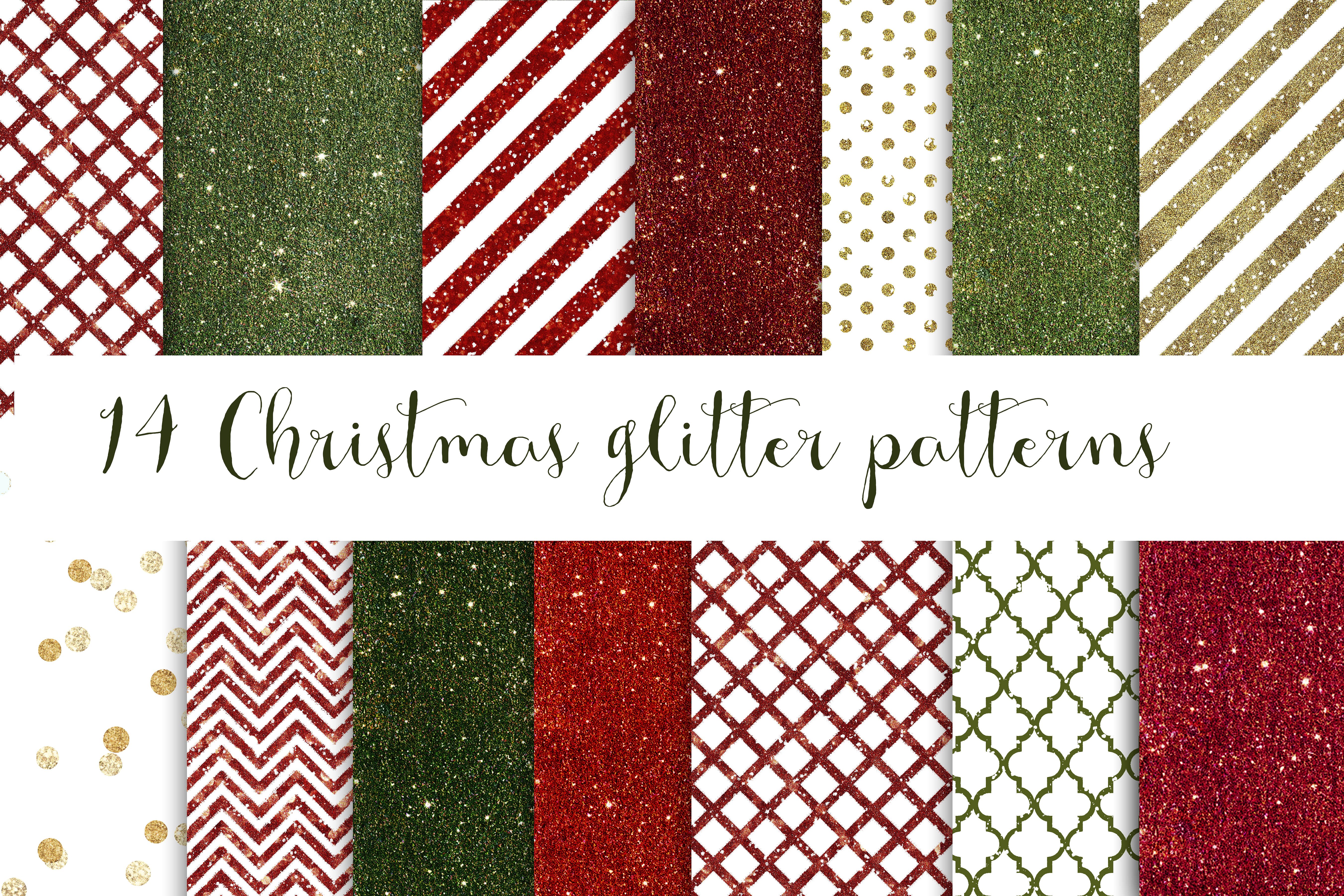 14款圣诞主题闪光纹理 14 Christmas glitter patterns