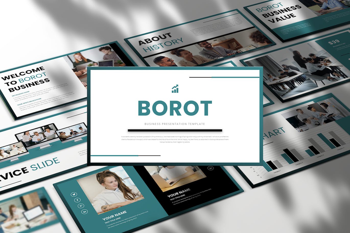 创新驱动商机Keynote幻灯片演示模板 Borot – Business Presentation Keynote Template