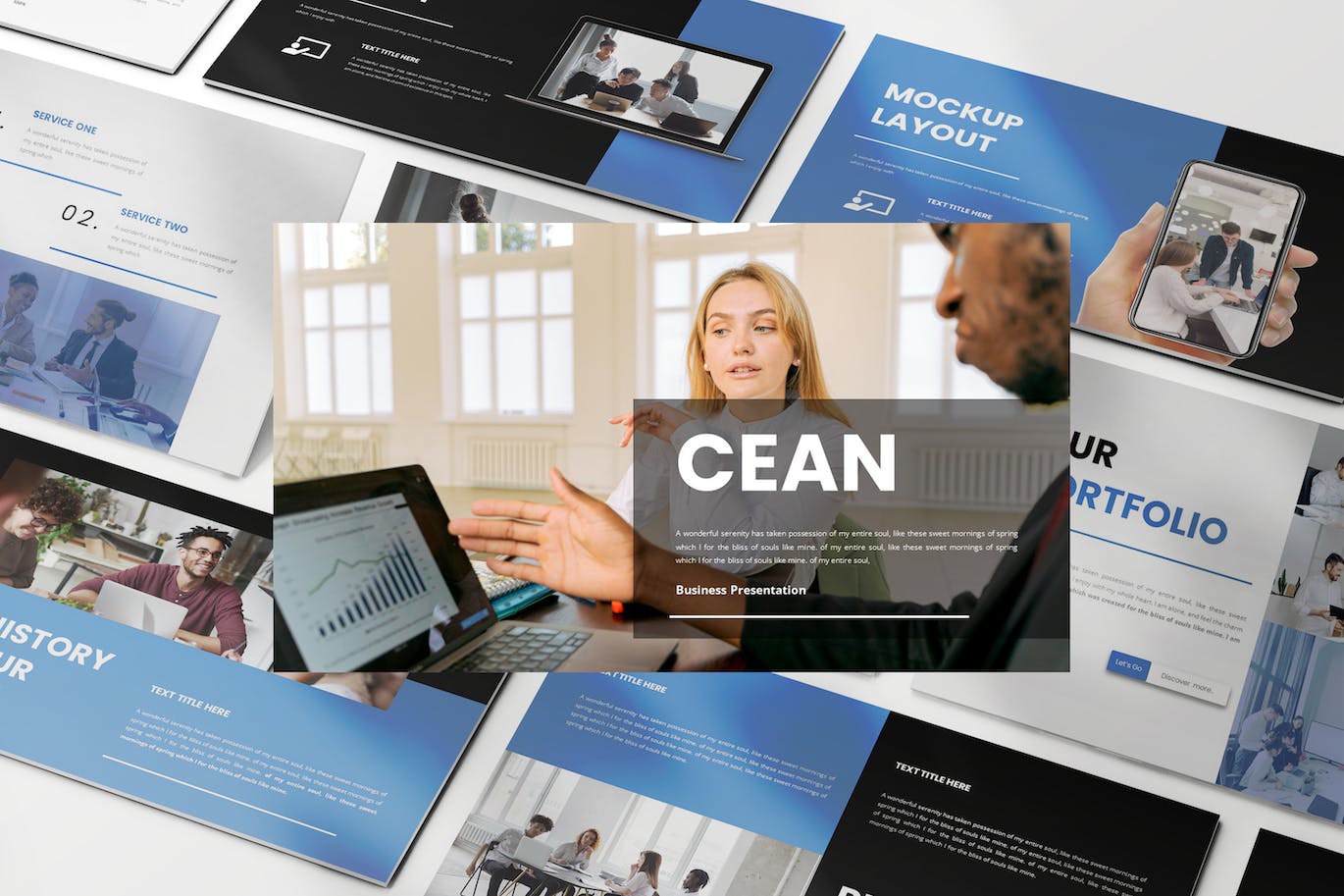强大商业品牌Keynote幻灯片演示文稿模板 Cean – Business Presentation Keynote Template
