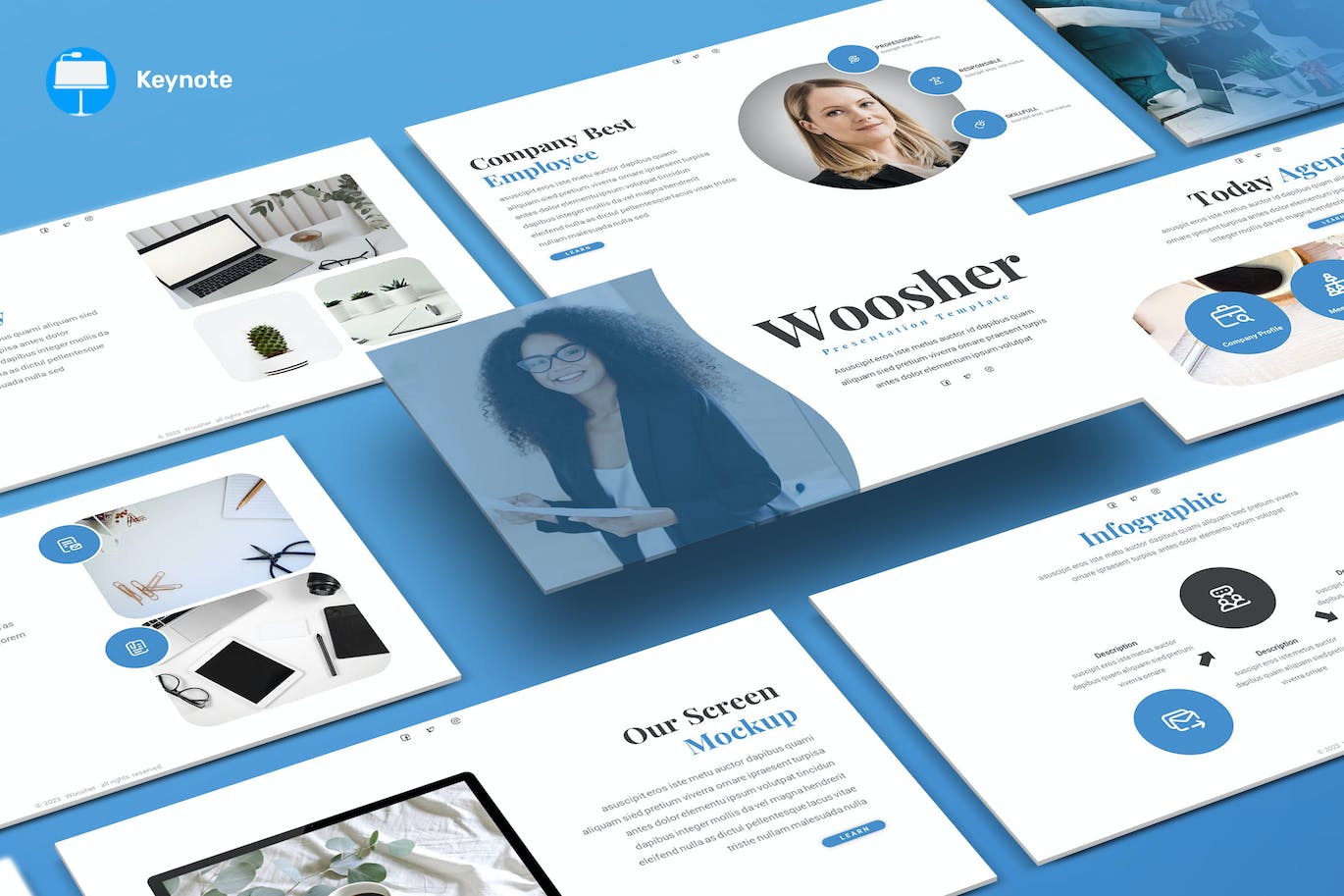 时尚Lookbook设计灵感Keynote演示文稿 Woosher – Lookbook Keynote Template