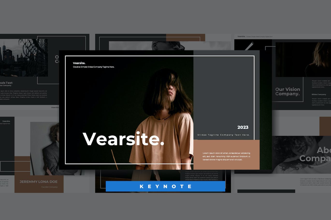 时尚摄影与艺术呈现Keynote幻灯片演示文稿模板 Vearsite Keynote