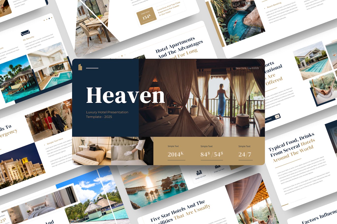 豪华酒店精彩体验演示文稿Keynote模板 Heaven – Luxury Hotel Keynote Template