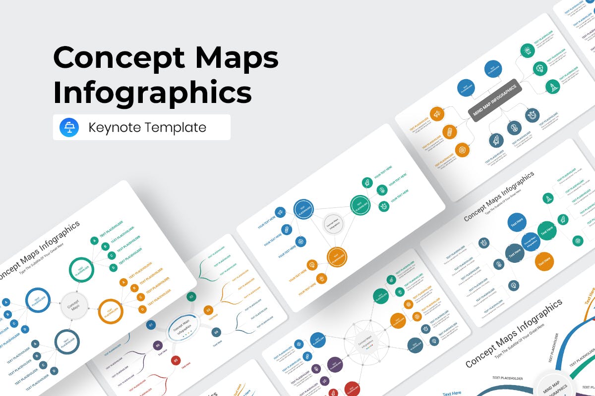 概念图信息图表Keynote演示文稿 Concept Maps Infographics Keynote Template