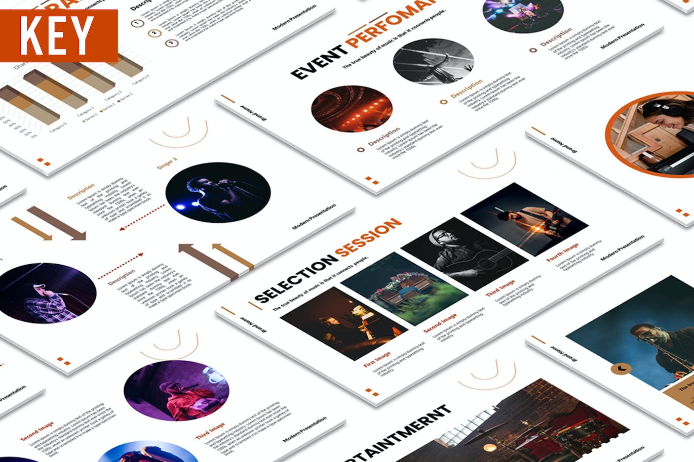 音乐娱乐Keynote幻灯片模板下载 Music Entertainment – Keynote template