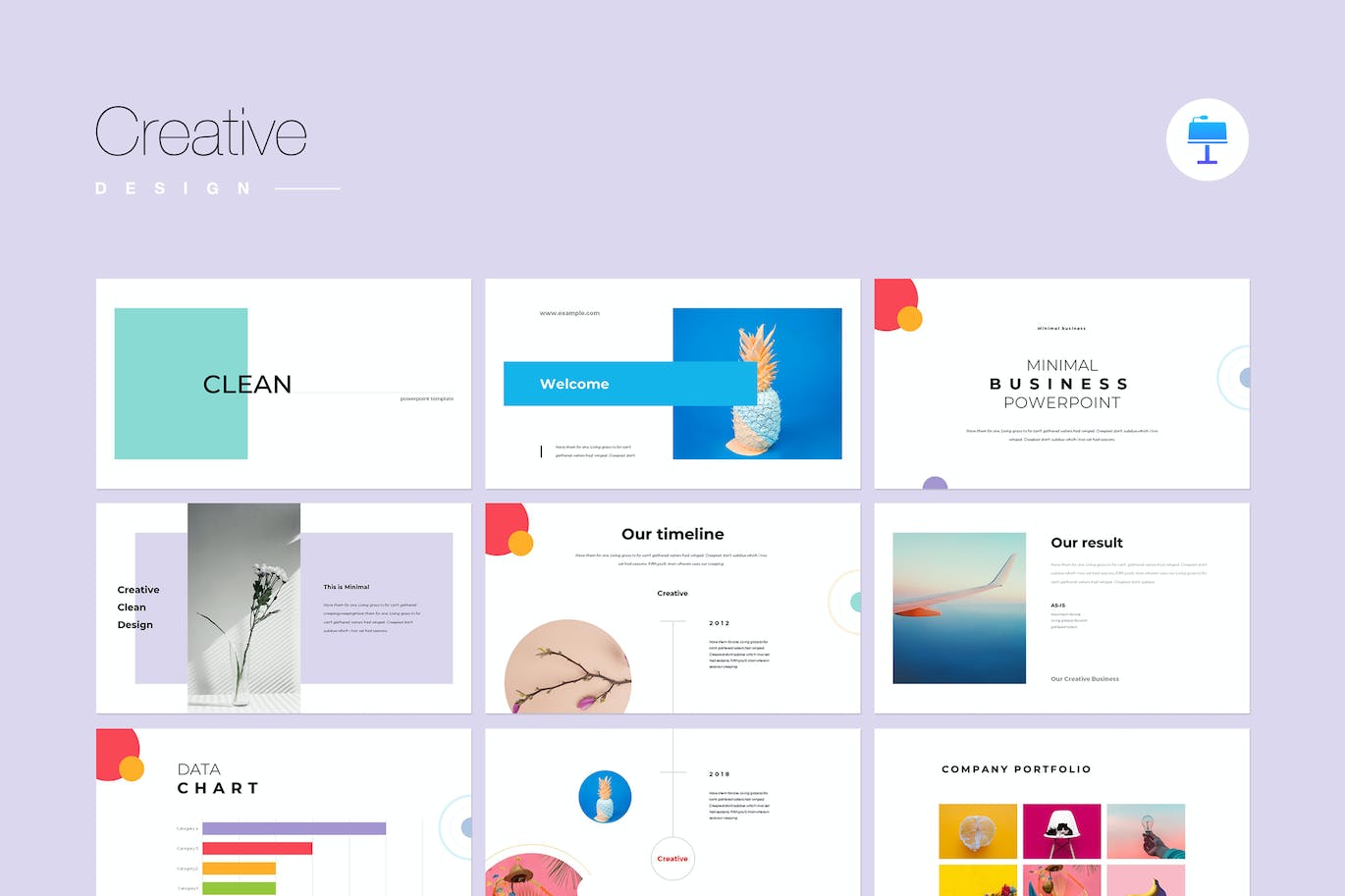 简约作品集展示Keynote幻灯片设计模板 Clean Multipurpose Keynote Template