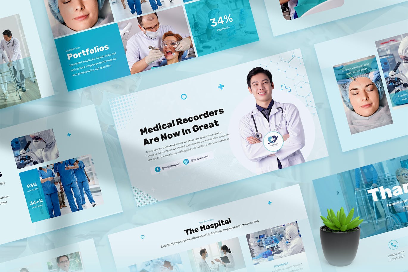 医疗和保健Keynote幻灯片演示文稿模板 Medical and Healthcare Keynote Template