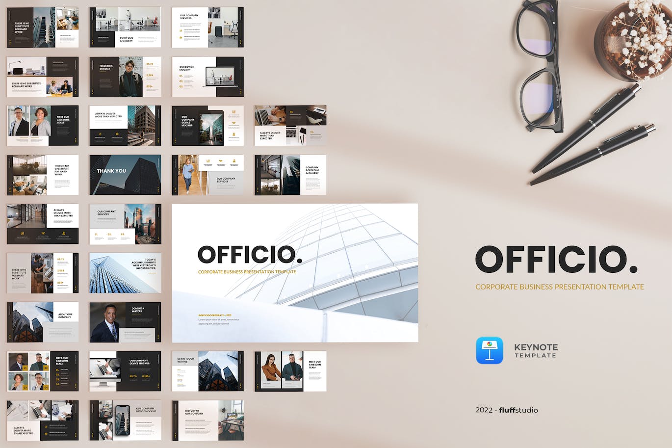 公司业务演示Keynote幻灯片设计模板 Officio – Corporate Keynote Template