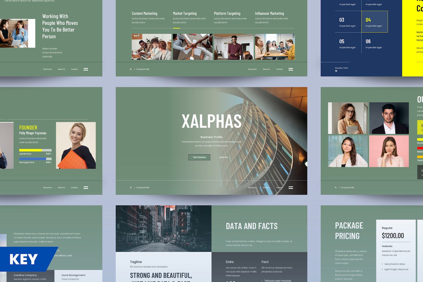 数字业务公司简介Keynote模板下载 Xalphas Business Company Profile Keynote 001