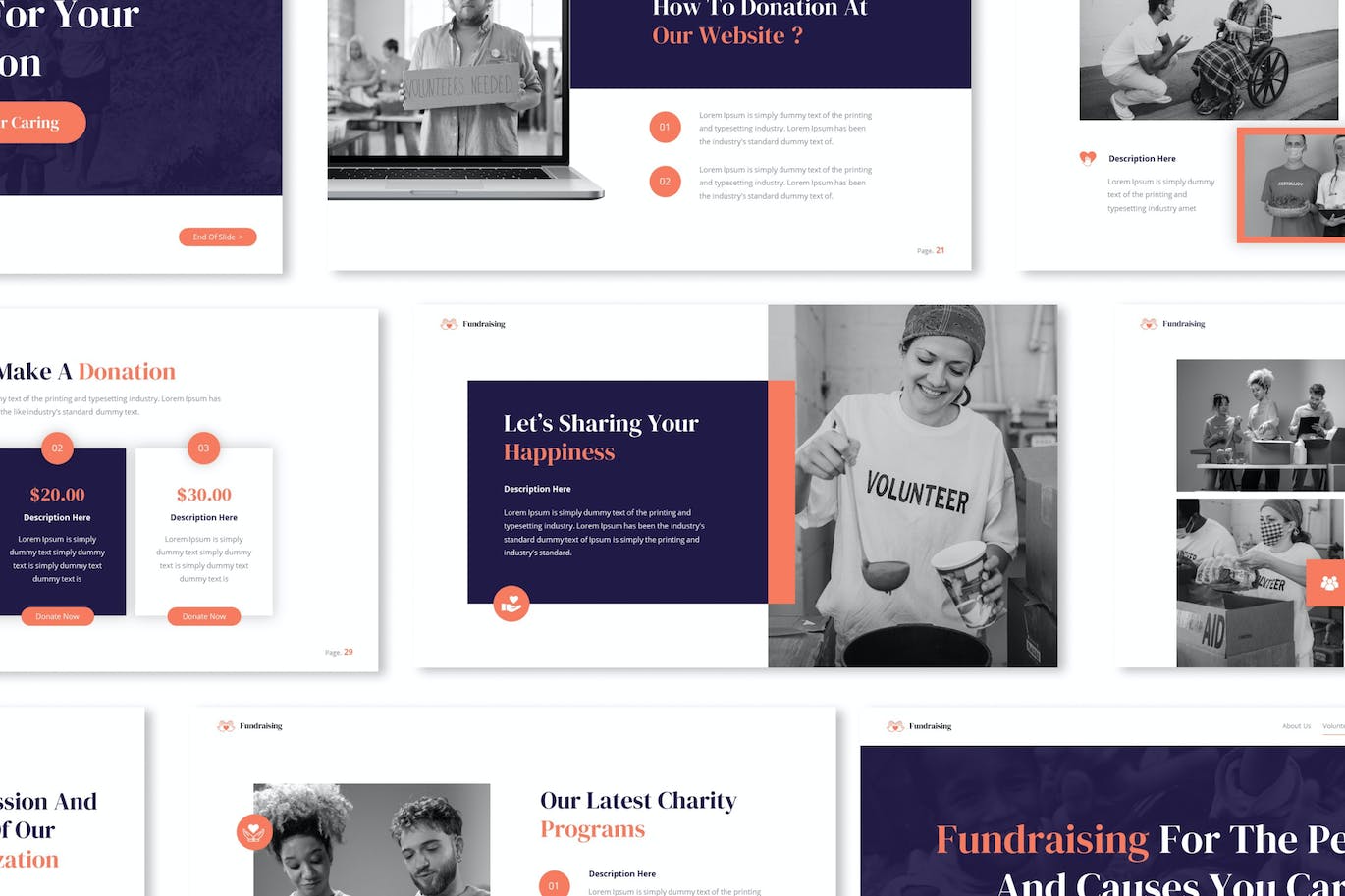 慈善筹款活动演示Keynote模板 Charity Fundraising Keynote