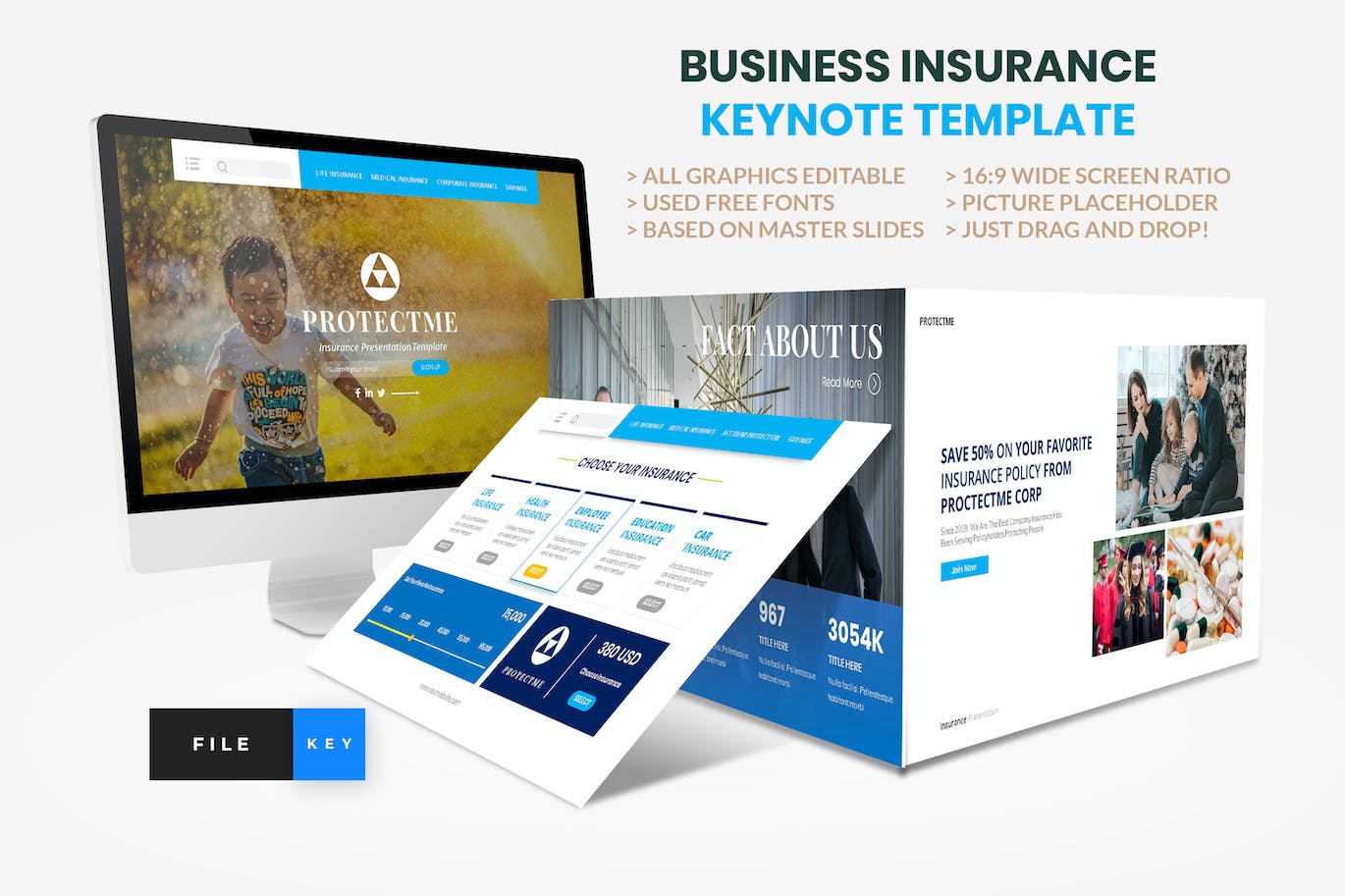 保险业务顾问Keynote幻灯片创意模板 Insurance – Business Consultant Keynote Template