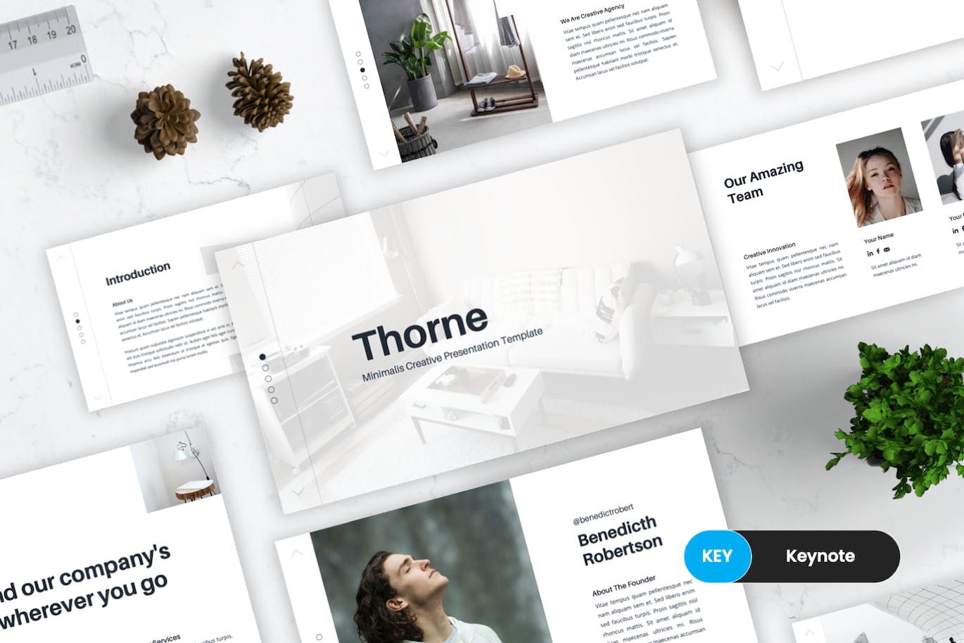 极简作品展示演示Keynote模板 Thorne – Minimal Keynote Template