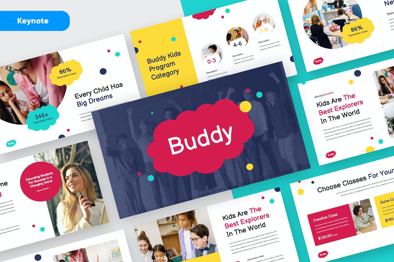 儿童教育演示文稿Keynote模板 Education Kids Keynote