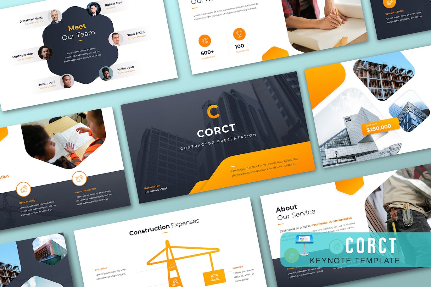 建筑构造Keynote幻灯片设计模板 CORR – Constructions Keynote Template